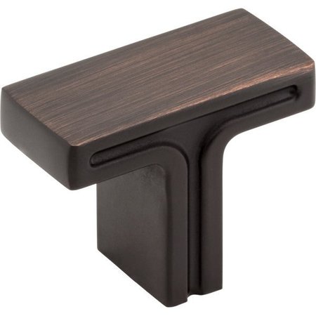JEFFREY ALEXANDER 1-3/8" Overall Length Brushed Oil Rubbed Bronze Rectangle Anwick Cabinet Knob 867DBAC